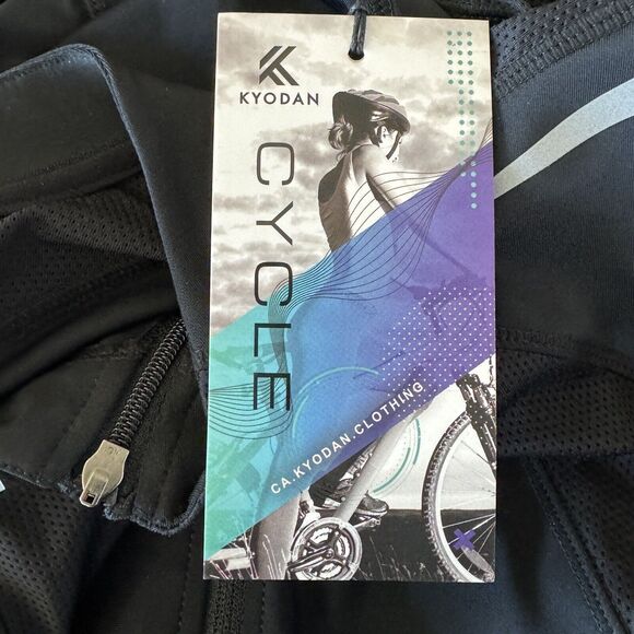 Kyodan Active Cycle X-Large Top Zip-Up Short Sleeve Stretch Pockets Black Womens - Picture 8 of 8